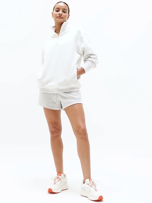 Athleta Forever Fleece 1/4 Zip Bone Sweatshirt Xs Women’s
